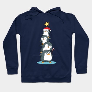 Penguins Cartoon Merry Christmas Illustrations Hoodie